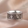 Punk Baum des Lebens Ring Edelstahl Vintage Wikinger Keltisches Knotenmuster Schmuck für Damen Herren Gothic Party Geschenk
