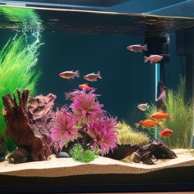Piante artificiali per acquari, erba di plastica acquatica realistica, simulazione idroponica, alberi, paesaggio, facile da mantenere, alghe finte sicure per acquario