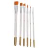 6 Pcs Pinsel Mehrzweck Mini Nylon Weiß Stange Öl Malerei Runde Tipps Flache Tipps Aquarell Bru