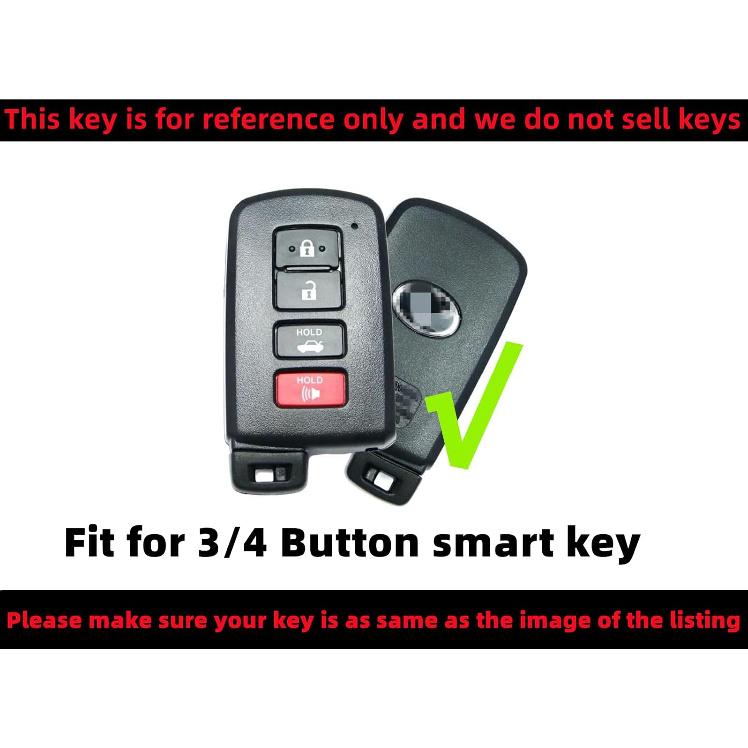 TPU Key Fob Cover Compatible with 2012- Toyota Avalon Camry Corolla Highlander RAV4 (Black/White)