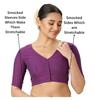 Women Cotton Half Sleeve Madras Checks Saree Blouse with Stretchable Sides