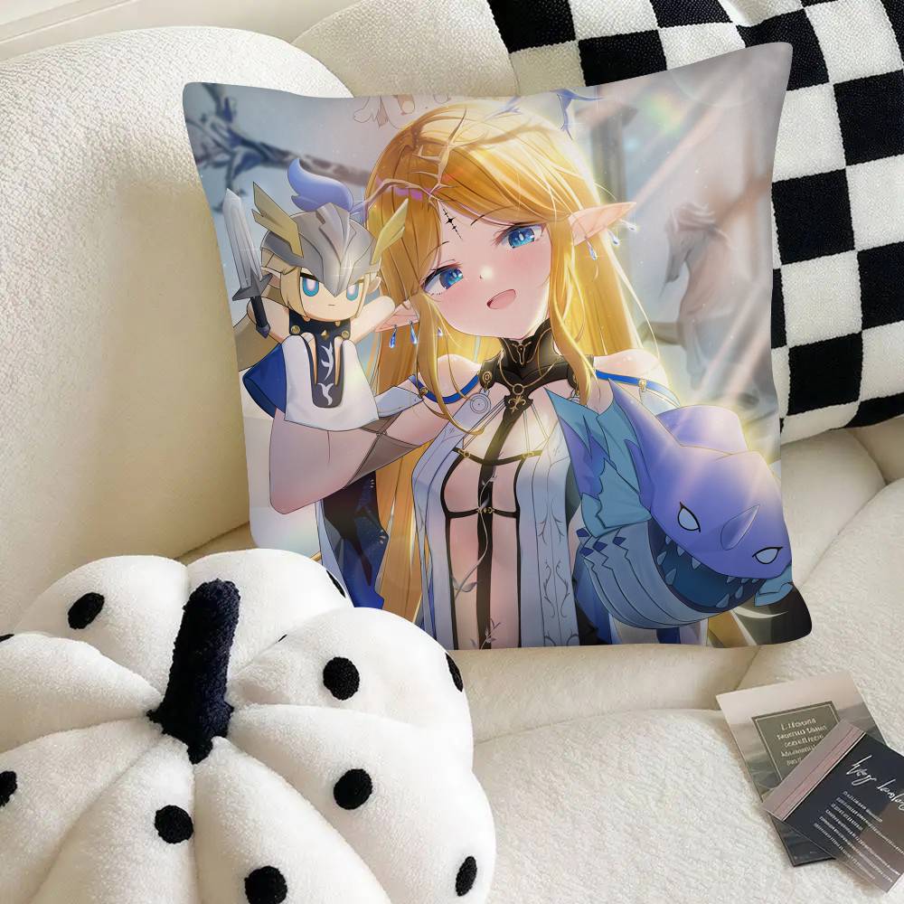 Cartethyia Anime Spiel W-Wuthering Waves Kissenbezug Mode Quadratischer Kissenbezug Schlafzimmer Sofa Zimmer Ins Dekoration Freizeit