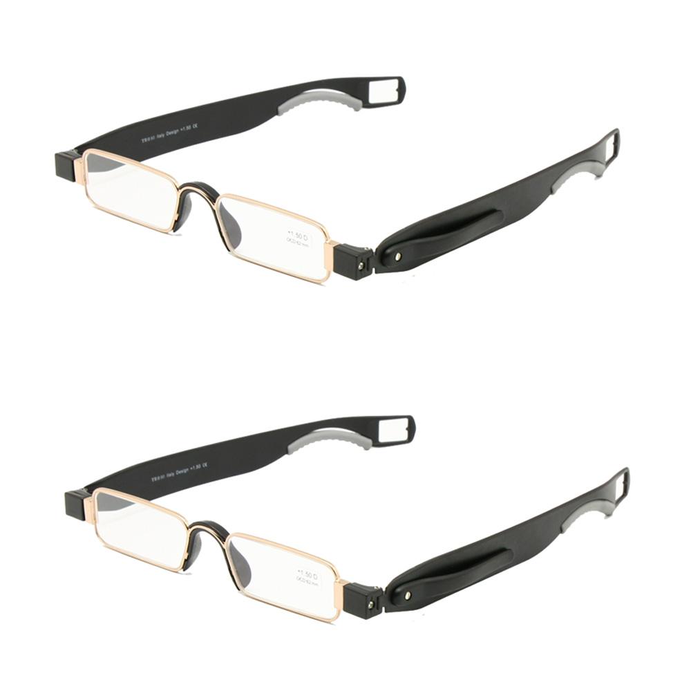 Faltbare Lesebrille mit Lederetui Mini Taschenleser Flach Dünn Alterssichtigkeit +1.0 bis +3.5