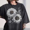 Distressed Daisy Floral T-Shirt, Retro Botanical Garden Top
