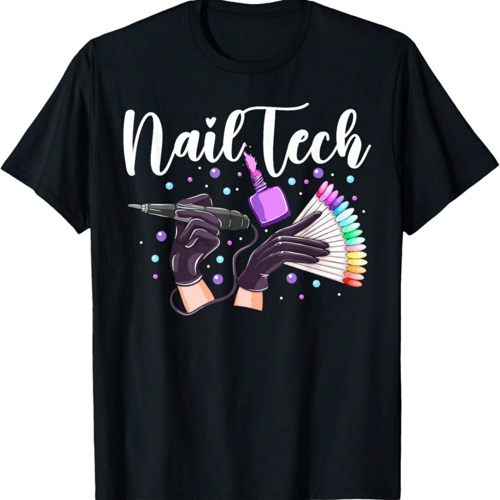 Nail Tech Heartbeat Manicure Nail Technician Polish Lover T-Shirt S разноцветный