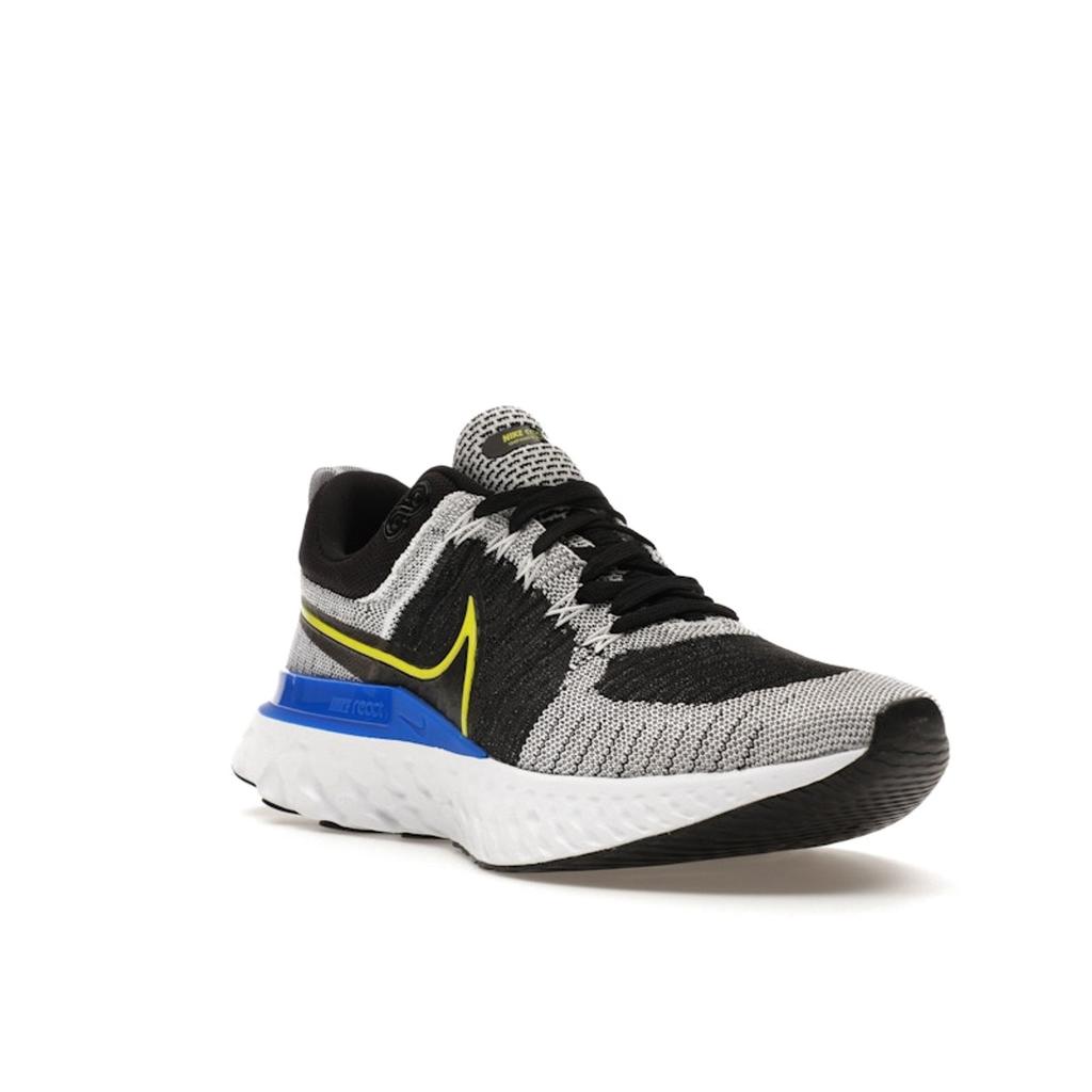 Nike React Infinity Run Flyknit 2 Bleu Racer Cyber Chaussures de Sport pour Homme Noir Blanc CT2357-100