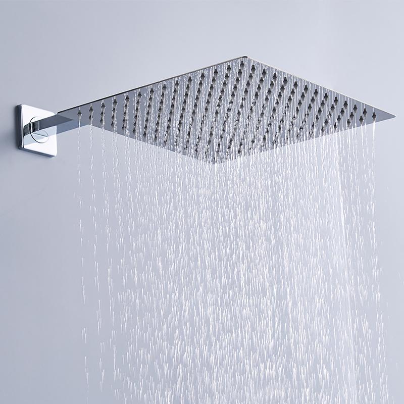 Free Shipping 16 Inch Bathroom Rain Shower Head Stainless Steel Rain Shower Head  With 35cm Shower Arm Rain Shower