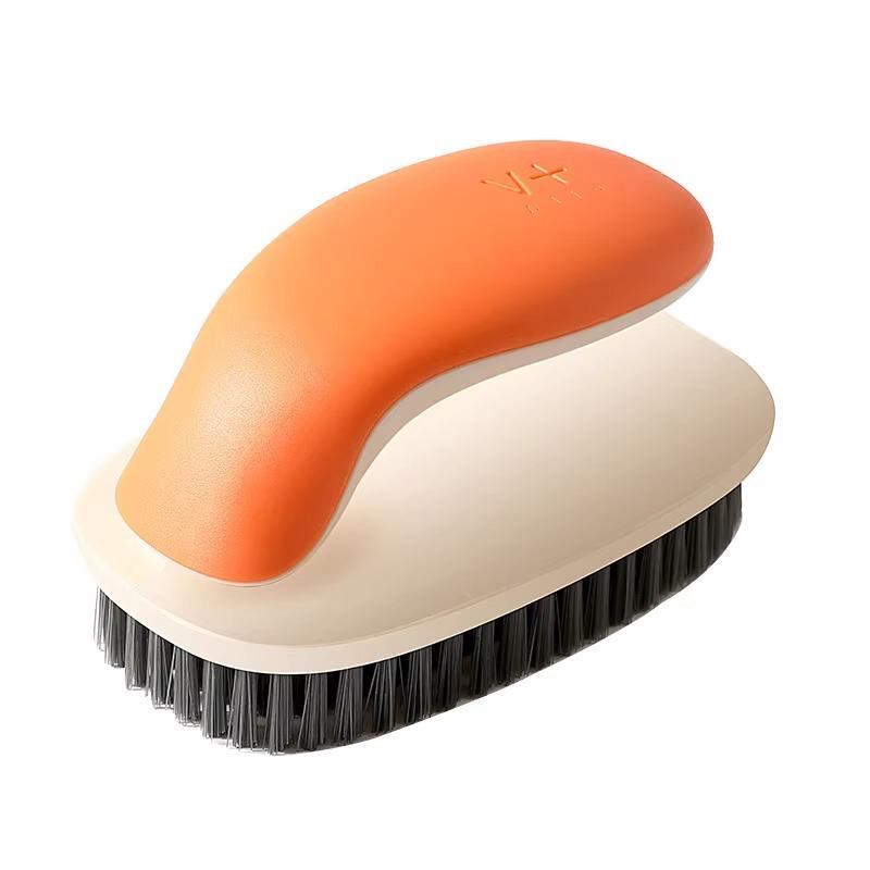 Soft Bristle Multipurpose Shoe & Laundry Cleaning Brush with a Round Handle - Gentle on Clothes