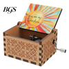 Mini Music Box Rotary Handle Wooden You Are My Sunshine Mechanical Musical Wife Desktop Decoration Girlfriend Boyfriend Husband Birthday Wedding