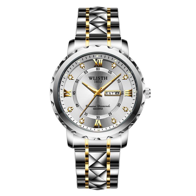 Top Brand New Waterproof Men's Watch Double Calendar Quartz Wrist Watch