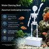 1Pcs Dancing Skeleton Aquarium Bubbler Unique 3D Printed Plastic Skull Ornament for Fish Tank Landscaping