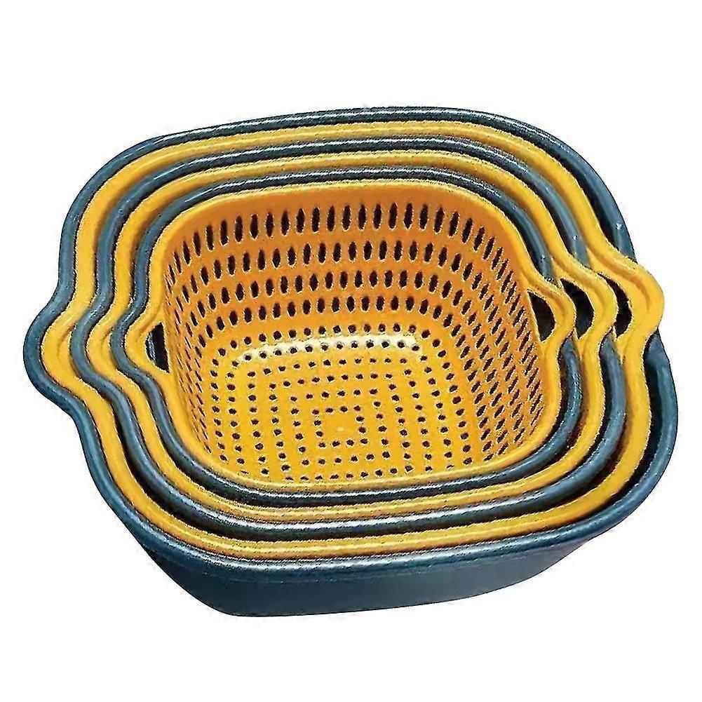 Kitchen Colander Bowl Pasta Strainer Plastic Fruit Bowl Colanders Three-Layer Draining Bowl Vegetable Washing Basket - GXCC