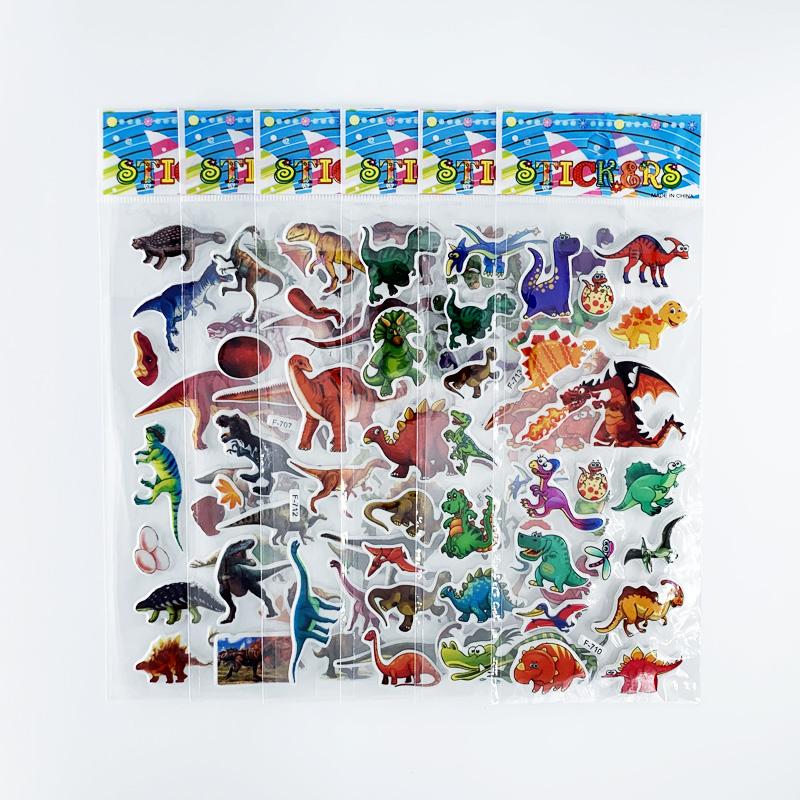 12 Sheetsset Dinosaur Series Cartoon Stickers For Child Notebook Skateboard Diy Waterproof Cute Sticker Toy Boys Gift