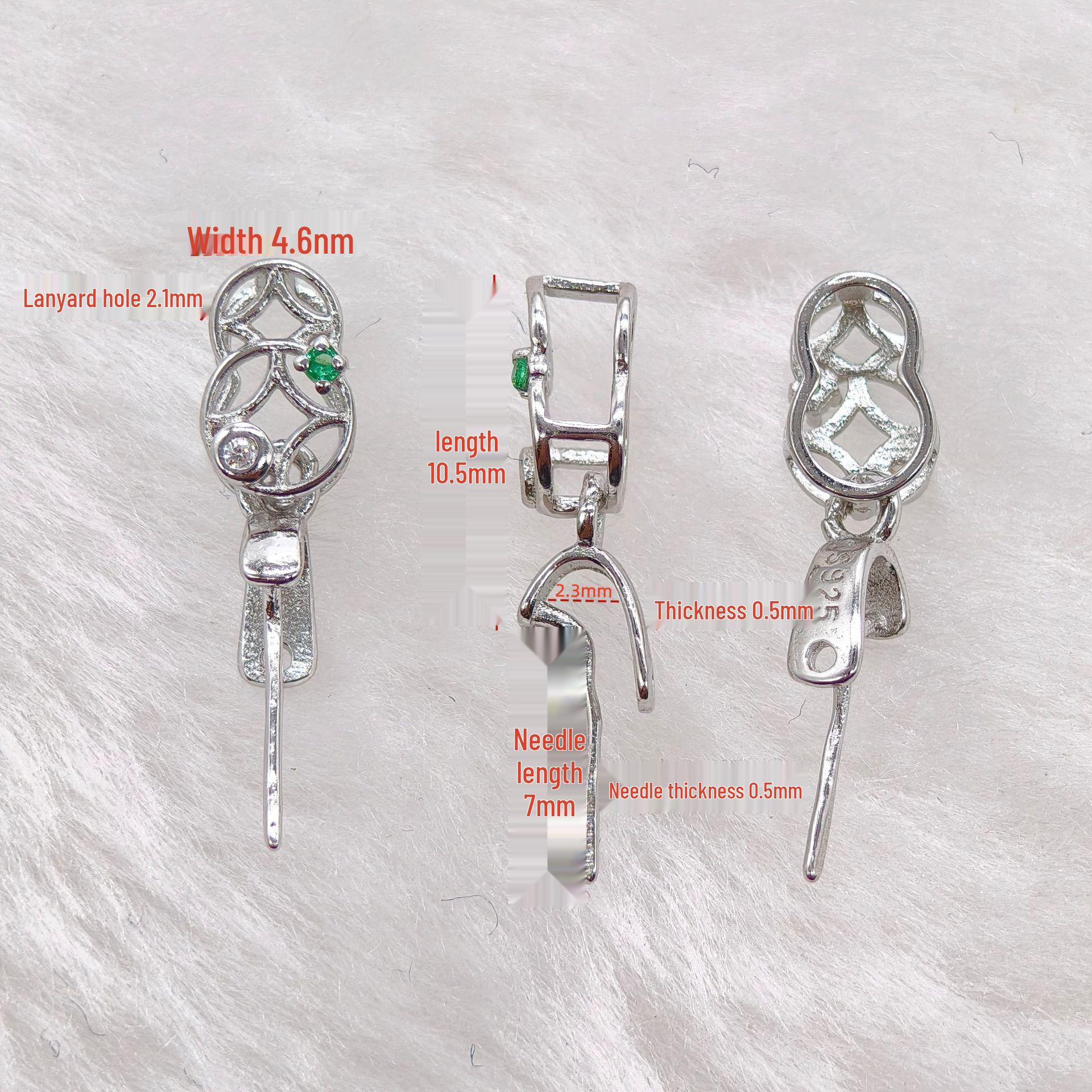 

S925 Sterling Silver Buddha Pendant with Double Gold Coin and Jade, Long Needle Clasp Necklace платиновий