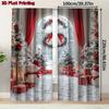 Snowman Tree Christmas Curtains 2pcs   2D Flat Print Polyester Rod Pocket Machine Washable for Living Room Bedroom Study Decor
