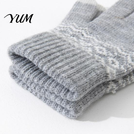Thickened Wool Blend Gloves for Daily Commuting Thermal Knit Gloves, Velvet Lining And Elastic Ribbed Cuffs Winter Essential Cold Climate Warm