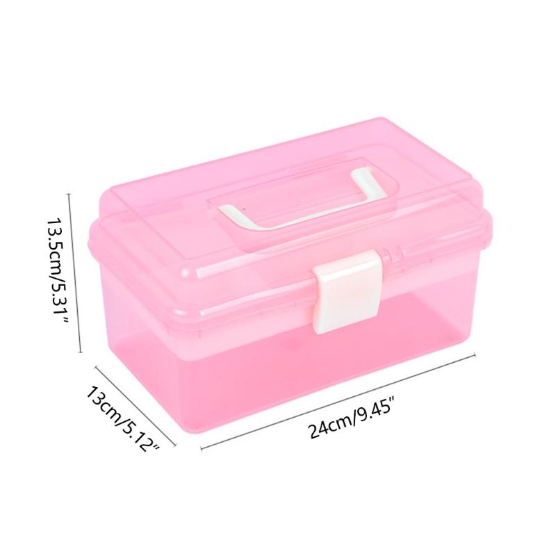Plastic Storage Box with Tray Nail Art Organizer Toy Storing and Organising Case