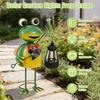 Solar Lights Frog Statue Waterproof Outdoor Solar Frog Garden Sculpture Solar Powered Frog Garden Statues Ornaments for Backyard