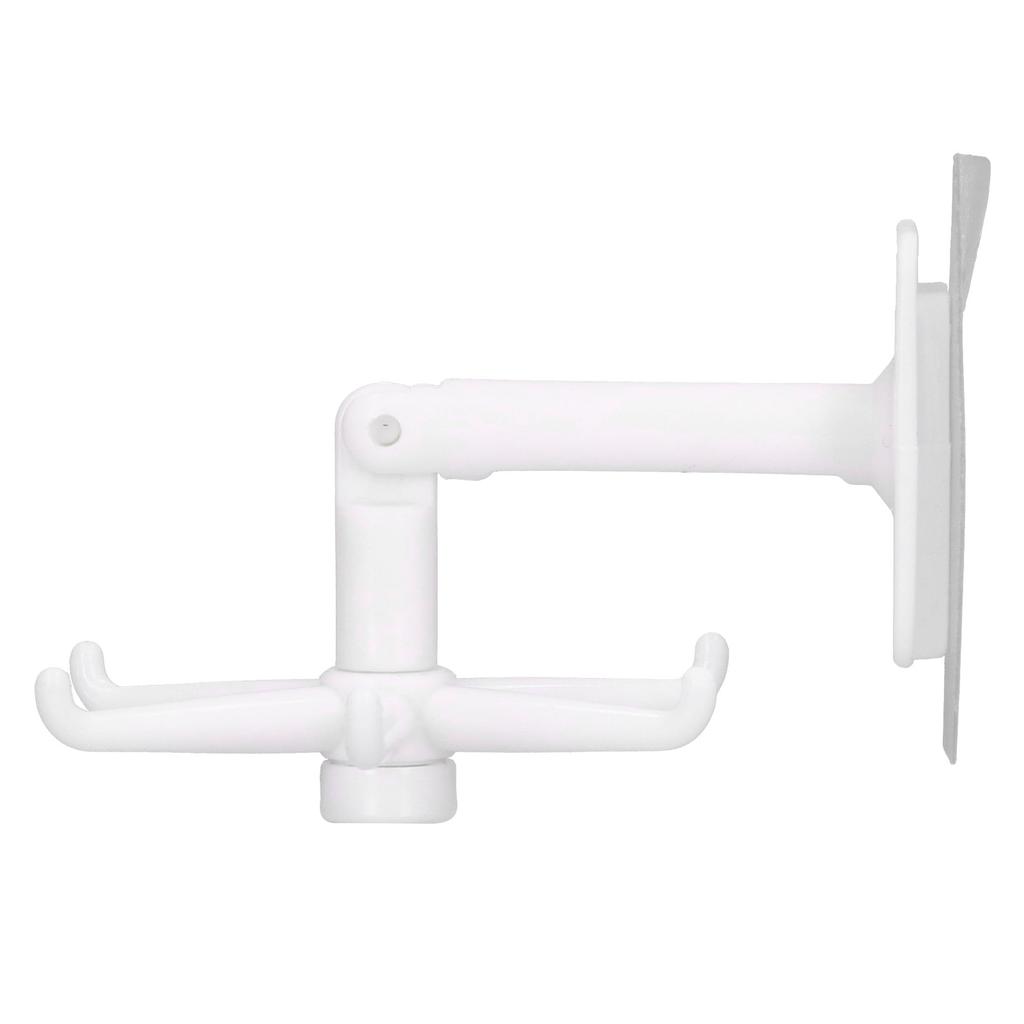 No Punch Unique Shape Hook Rotatable Storage Holder Wall Hanger for Home Bathroom(White )