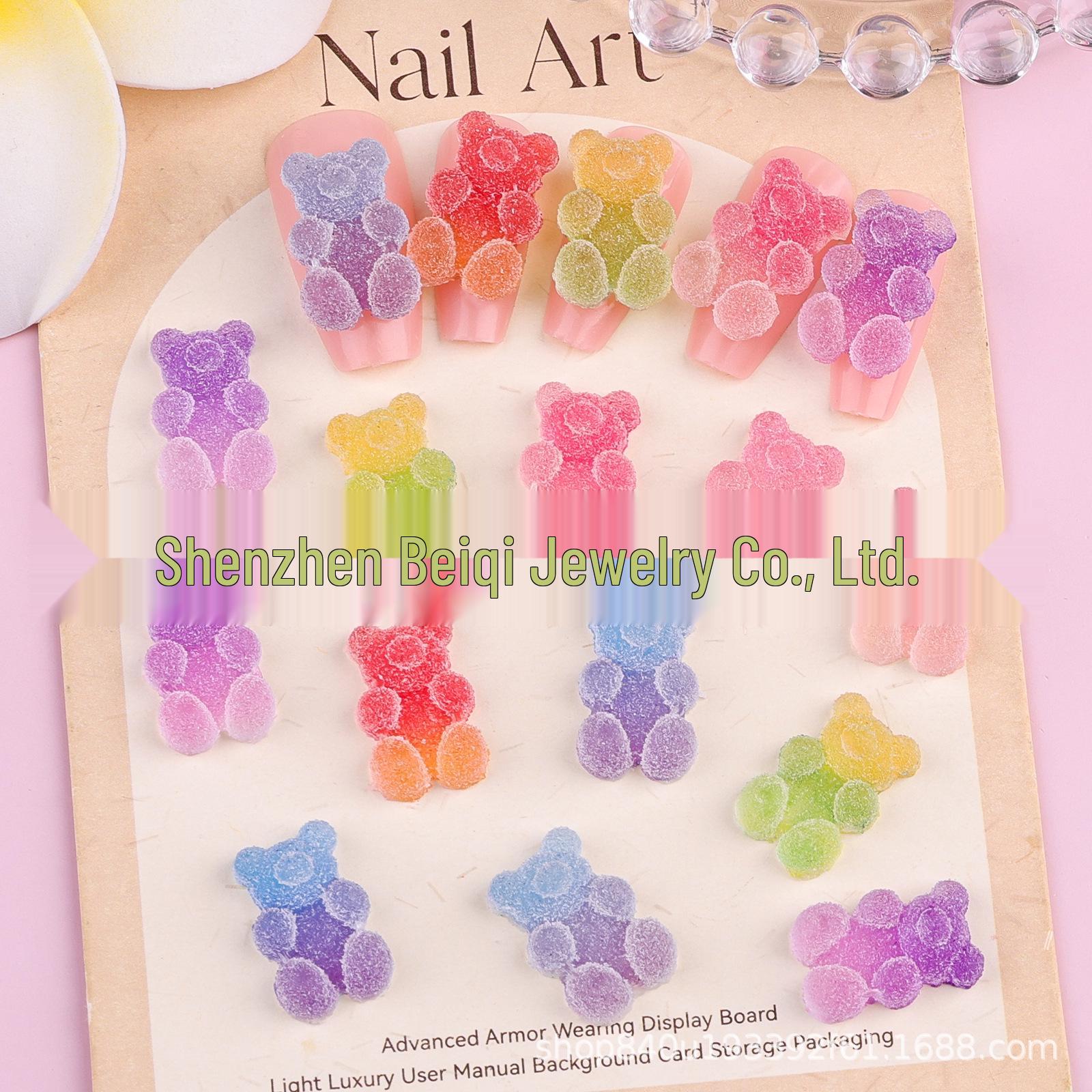 

Cartoon Gradient Bear DIY Jewelry & Phone Case Material Refrigerator Magnet Accessories Yellow and Green One Piece