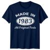 Made In 1983 Unisexs T Shirt 43rd Birthday Gift Vintage fortythree