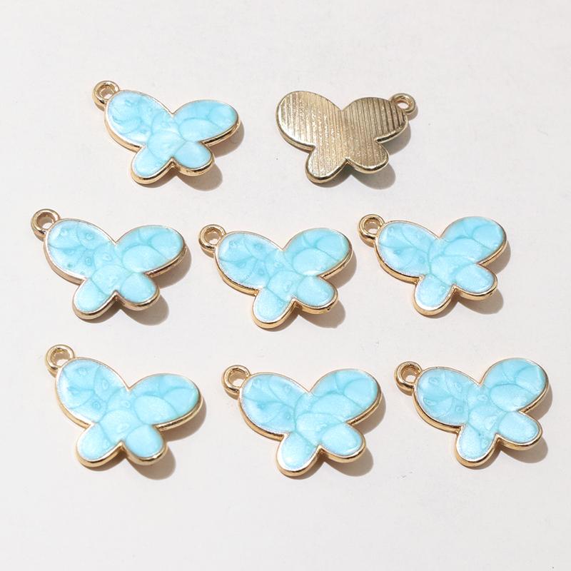 20pcs 12x18mm Enamel Butterfly Charms Pendant Small Alloy Metal DIY Jewelry Making Accessories for Earrings Necklace Bracelet