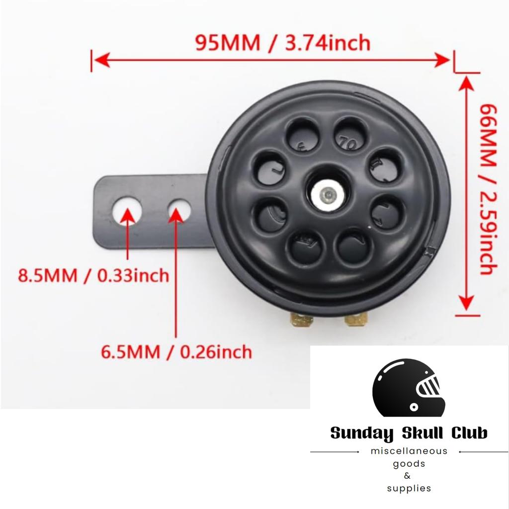 Motorcycle Horn Horn Black User Vehicle Inspection Security Parts 105-110db Old Car