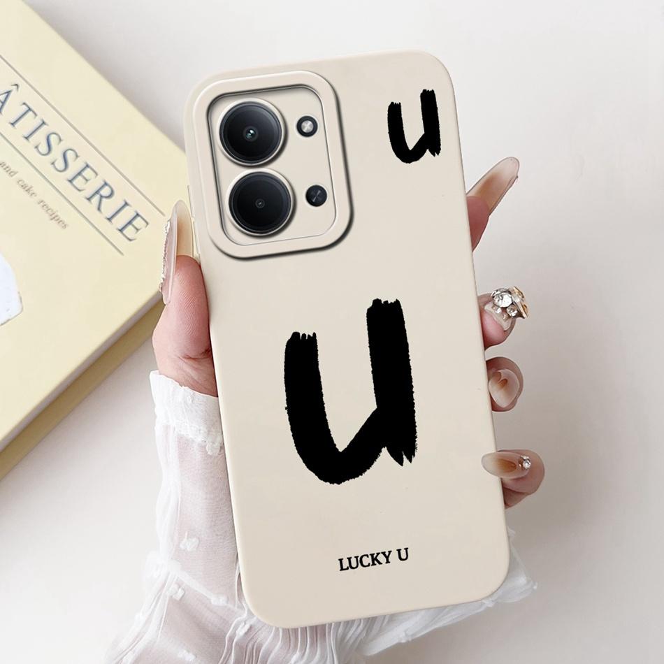 For Xiaomi Poco C85 4G Lucky Initial Letter Phone Case For Poco C85 C 85 4G Soft Silicone Shockproof Cases Bumpers