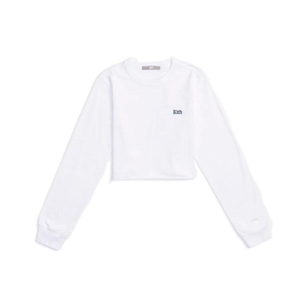 Kith Women Lucy Cropped Long Sleeve II White Women Tops KHW030211-101 XL