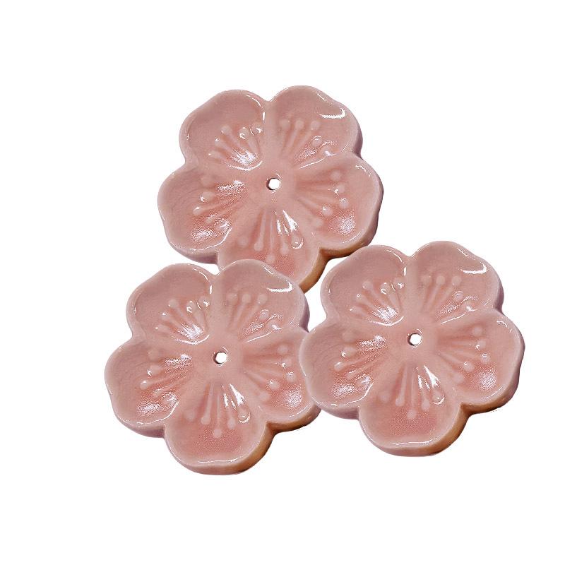 Ceramic Cherry Blossom Incense Holder & Spoon Rest Set