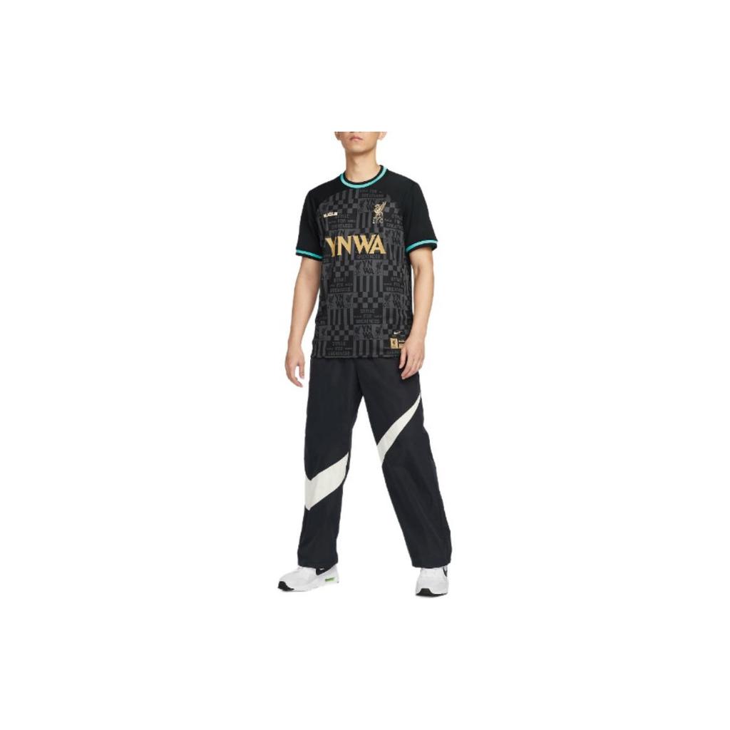 Nike Letter Pattern Round Neck Fitted Straight Cut Pullover Short Sleeve Regular T-Shirt Men Tops Black FZ3199-011