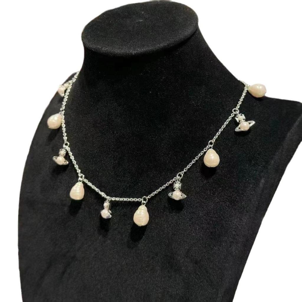 Empress Dowager Baroque Tassel Pearl Necklace - Women's Fashion Statement