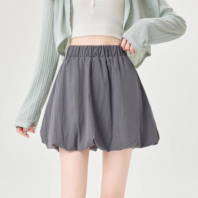 

Women s Summer Pink Bud Print Mini Skirt High Waisted Slimming A Line Anti Exposure Pumpkin Style Casual All Match Versatile Skirt for Petite 4XL