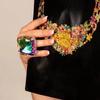 Stackable Rhinestone Ring Adjustable Size Statement Ring Oversized Square Sugar Ring  Engagement