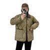Xiaoxiangfeng rhombus down cotton clothes 2025 new leave-in foreign style loose contrasting color versatile short autumn and winter coat
