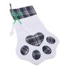 Xmas Stocking Large Capacity   Plaid Pet Foot Hanging Stocking Decoration for Present Bag