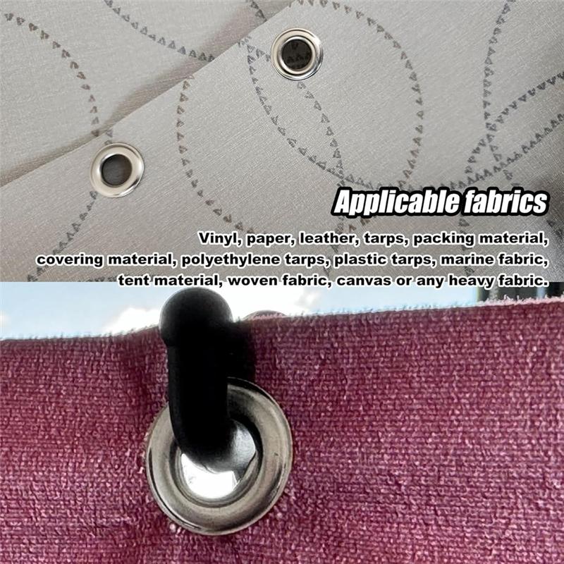 Gutes 1/2-Zoll-Ösenwerkzeug-Set, Ösen-Set, Lederlocherzange mit 200 silbernen Metallösen für Leder, Gürtel, Schuhe, Stoff