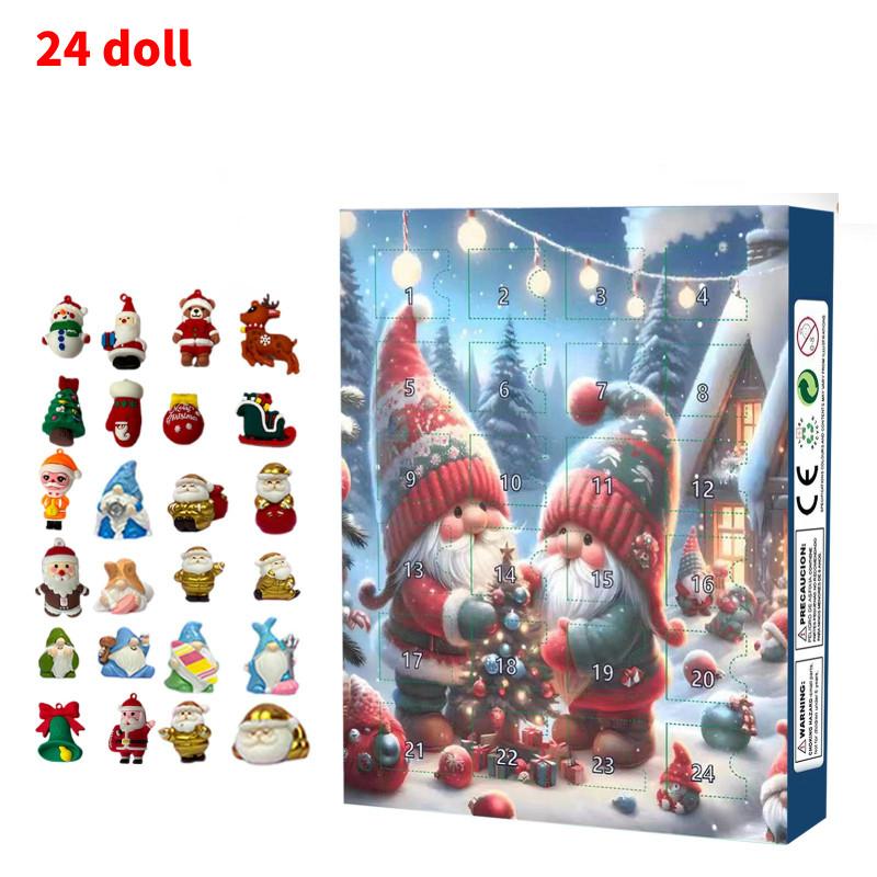 

Рождественский гном Адвент-календарь Блайнд бокс Мини ПВХ модель Набор кукол Мультяшный подарок A