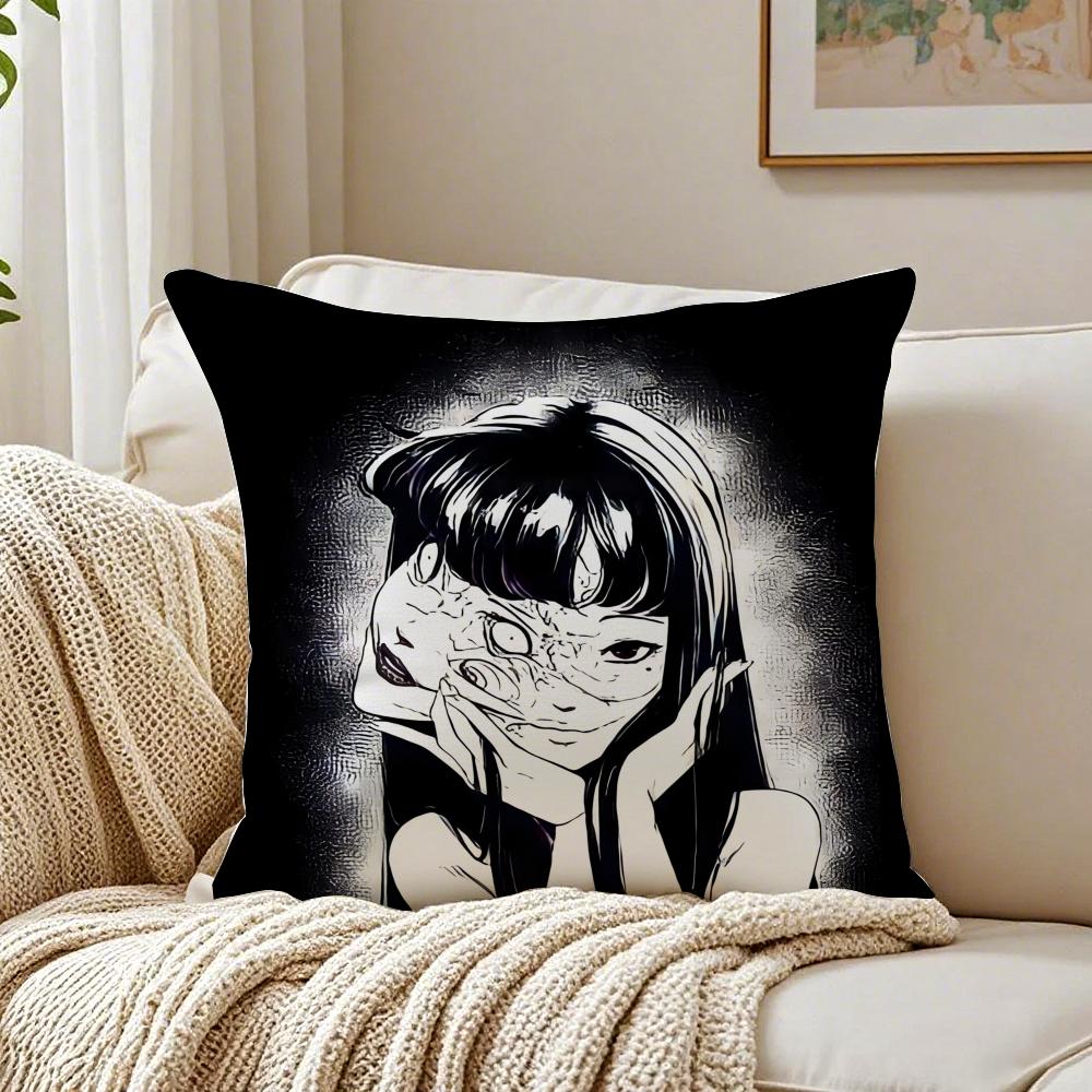 Manga Horror JJunji Ito TTomie Cushion Cover Pillowcase Antidustmite Living Room Sofa Decor Cushion Room