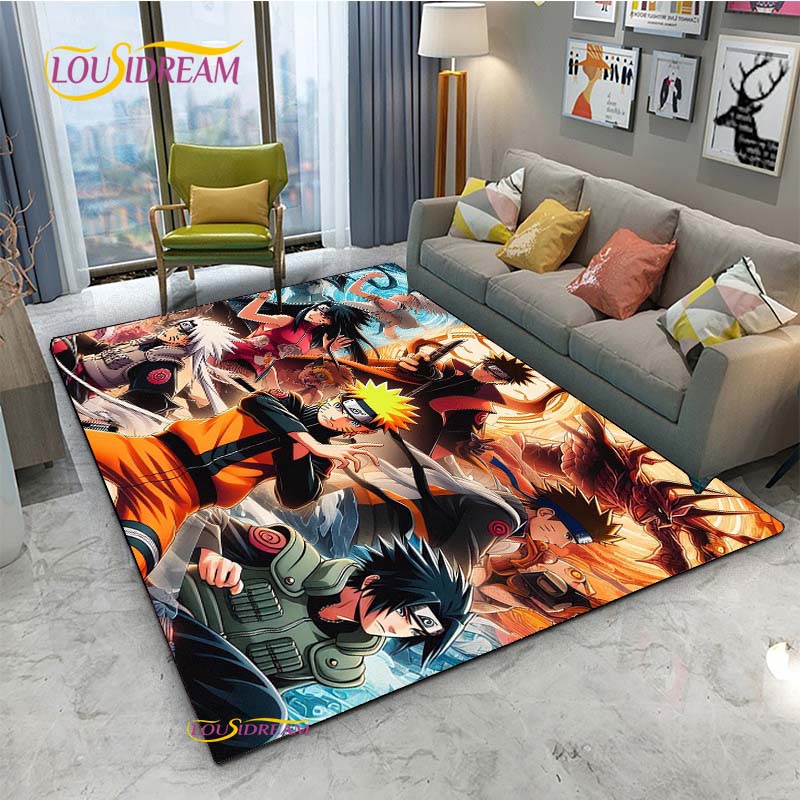 Naruto Cartoon Anime Carpet for Living Room Bedroom Cute Rugs Kitchen Table Door Kids Un-slip Floor Mats Alfombra Birthday gift