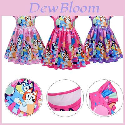 Bluey Bingo Print Cosplay Jurk Voor Kinderen Klaar Voor Halloween Of Themafeest!