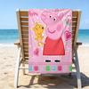 Dance Party With Peppa Microfiber Beach Towel, Lightweight And Quick-Dry, for Summer Travel, Beach Essential, Swimming Pool Outdoor