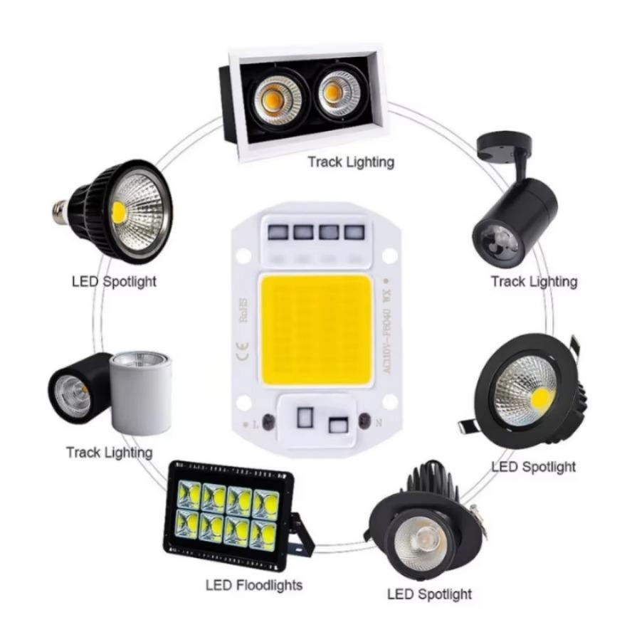 10 Adet 50W 30W 20W LED COB Çip 220V LED Çip Akıllı IC Sürücüye Gerek Yok Diyot Çip Boncukları Projektör Spot DIY Aydınlatma İçin