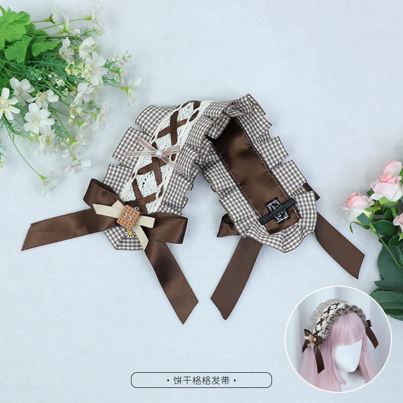 Handmade Bow Lace Headband Japanese Girl Lolita Hairpin Soft Cute Two-dimensional Headgear Cute Sister Hair Accessories