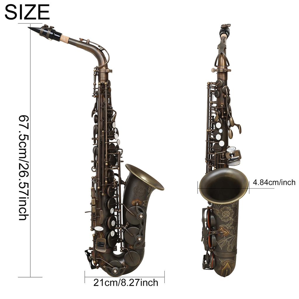 M MBAT Alto Saxophone E Flat Premium Antique Brass Body Alto Saxophone Set Pro Woodwind Instruments with Case Sax Accessories