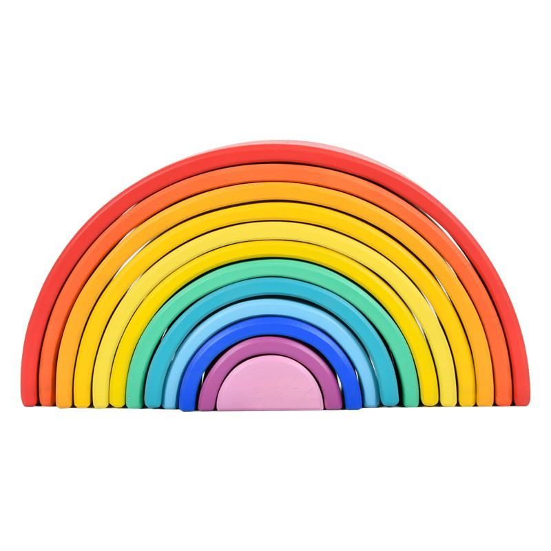 

Large wooden arch bridge Semicircular arch rainbow building block Rainbow people building block