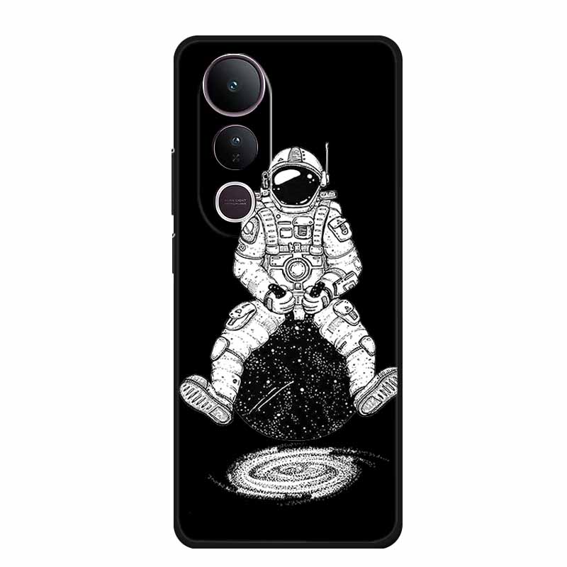 For Vivo V50 Lite Phone Case V 50 lite Coque Cute Cartoon Black Silicone Soft Back Cover For Vivo V50 Lite 5G 4G Case V50lite