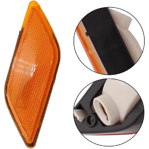 Riloer Side Marker Corner Light Lens Cover Front Left, Front Fender Amber Lens Housing, Compatible with Mercedes-Benz E350 E550 E63 Amg 2010-2013,