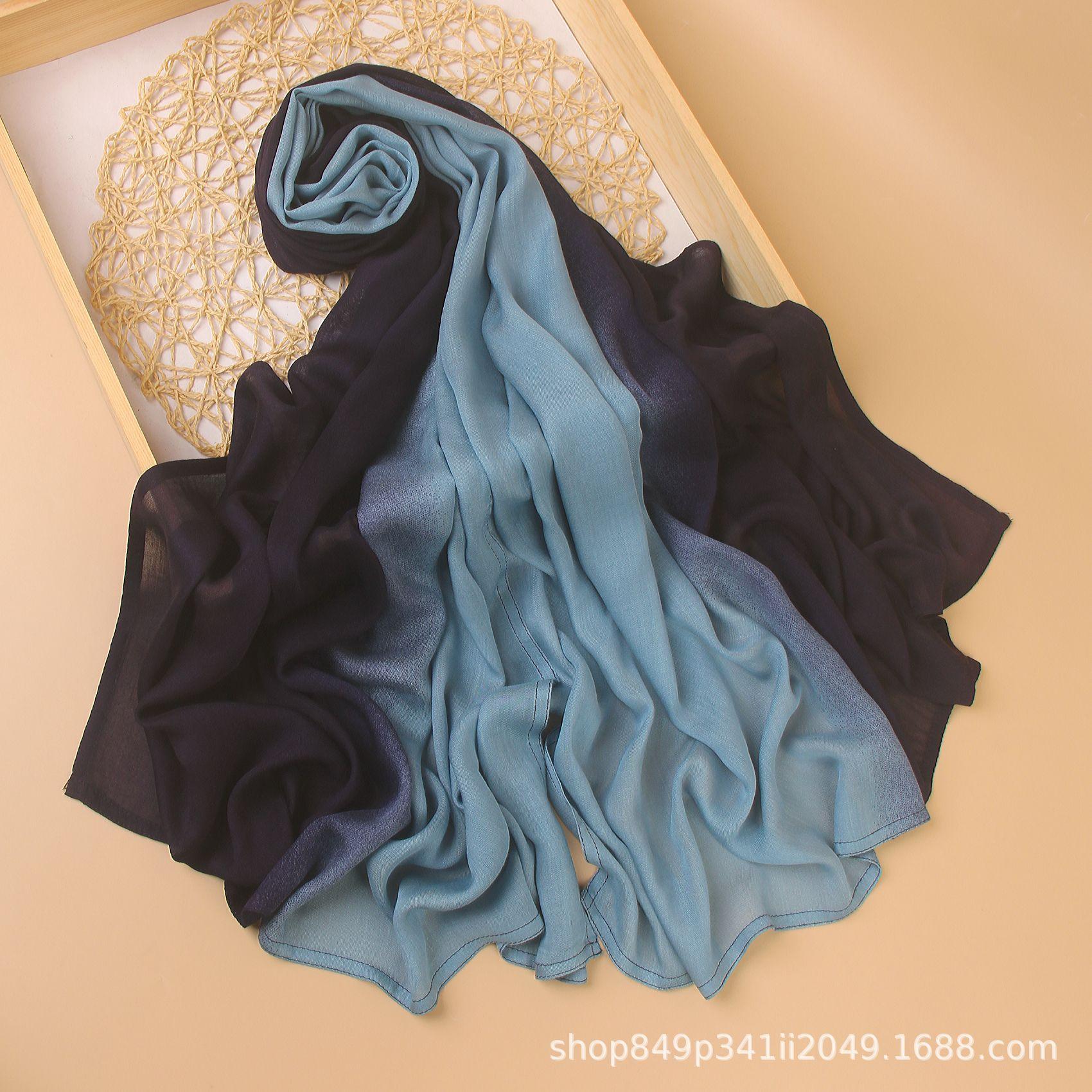 

New Ombr Modal Hijab Scarf Premium Gradient Rayon Cotton Hijabs For Women Wraps And Shawls Headband Turban Foulard Bandana