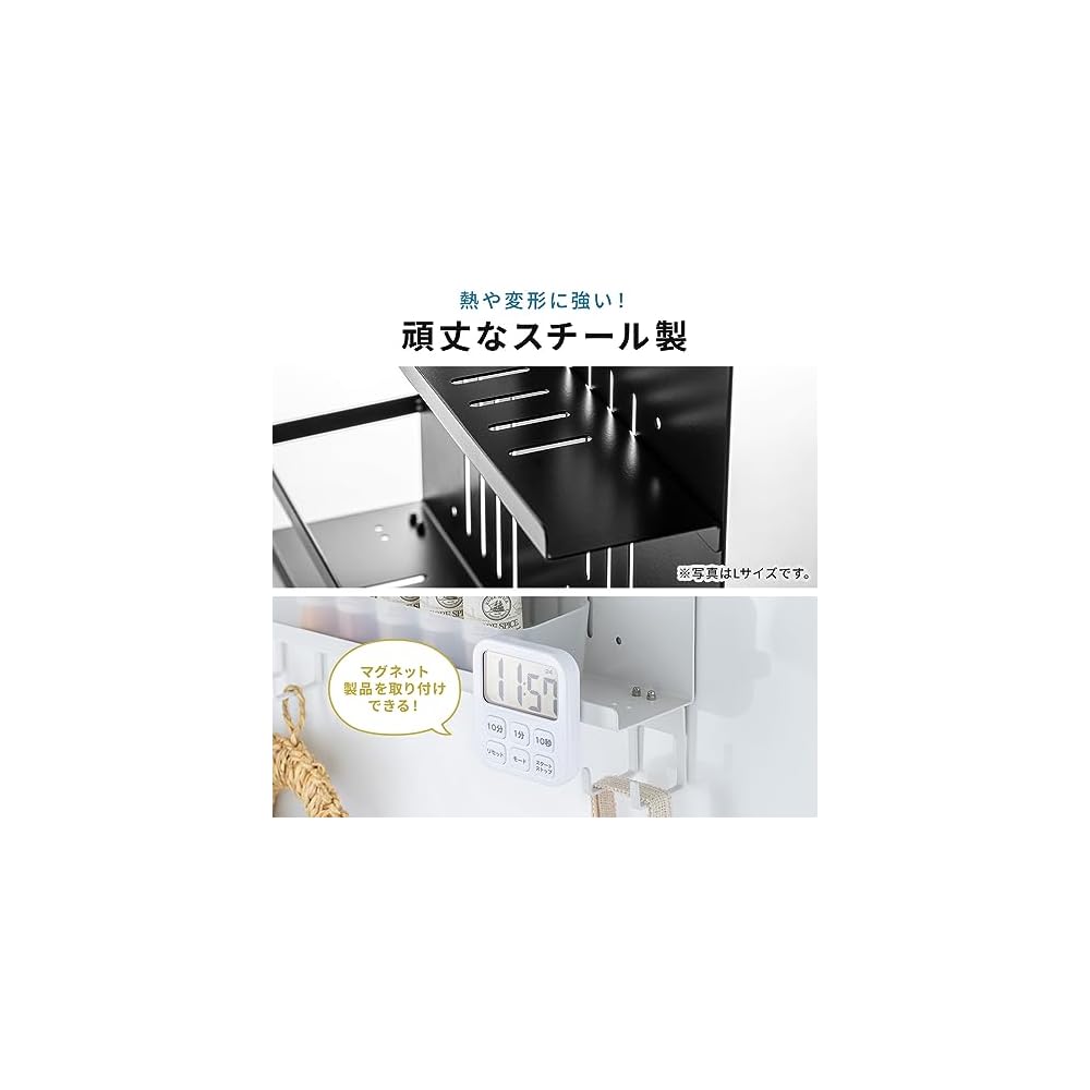 Sanwa Direct Cable Tray, Under-Desk Clamp with Magnetic Screws, Cable and Power Strip Storage,